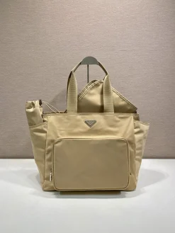 PRADA Totes Bags Nylon Beige 35X30X17CM D80202609090433
