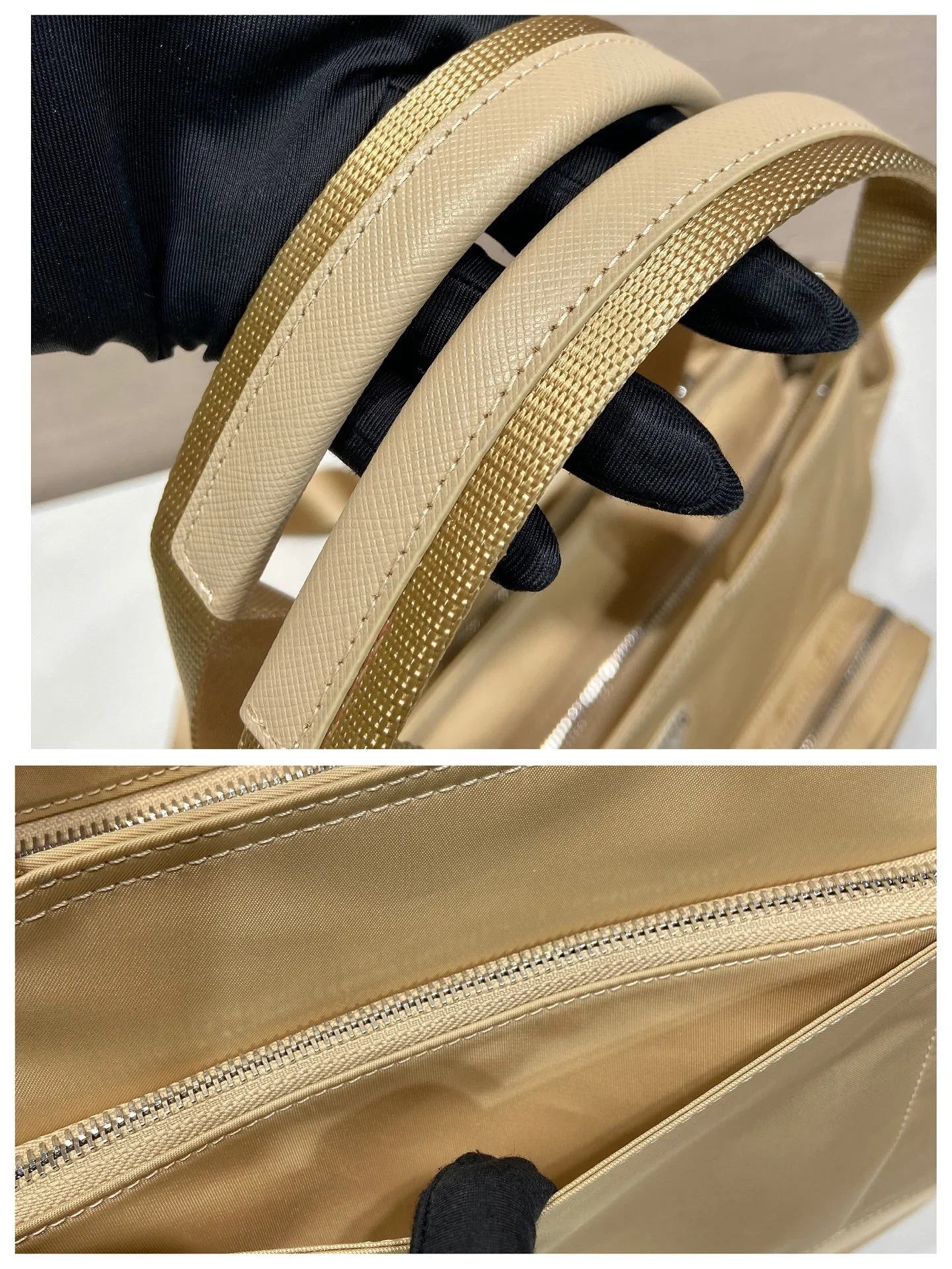 PRADA Totes Bags Nylon Beige 35X30X17CM D80202609090433 - Image 7