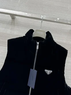 Alternative view of PRADA Vests Velvet Down Black S-L D25202609061198