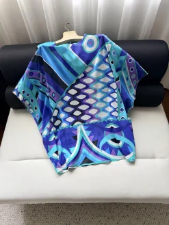 PUCCI Dresses Cotton Blue-Purple One Size C15202609063523
