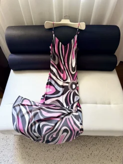 PUCCI Dresses Silk Crepe Black-Pink-Gray-White 36-42 F15202609062402