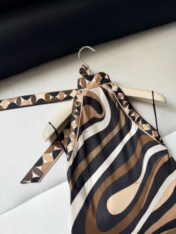 Alternative view of PUCCI Dresses Silk Satin Brown-Black 36-42 F15202609060945