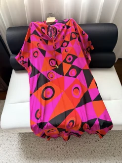 PUCCI Dresses Silk Twill Pink-Orange-Black 36-42 I20202609063515