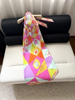 PUCCI Dresses Silk Twill Pink-Orange-Yellow-Green-Purple 36-42 F15202609063513