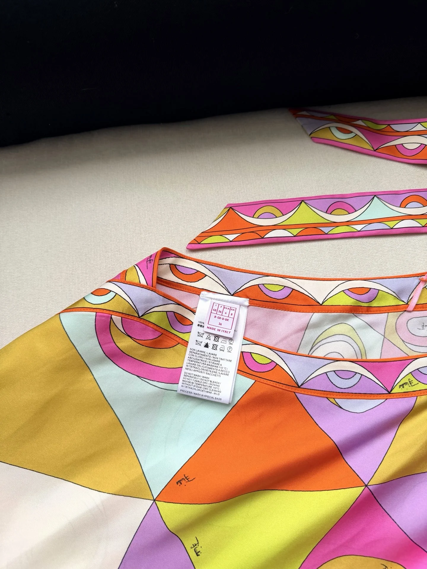 PUCCI Dresses Silk Twill Pink-Orange-Yellow-Green-Purple 36-42 F15202609063513 - Image 8