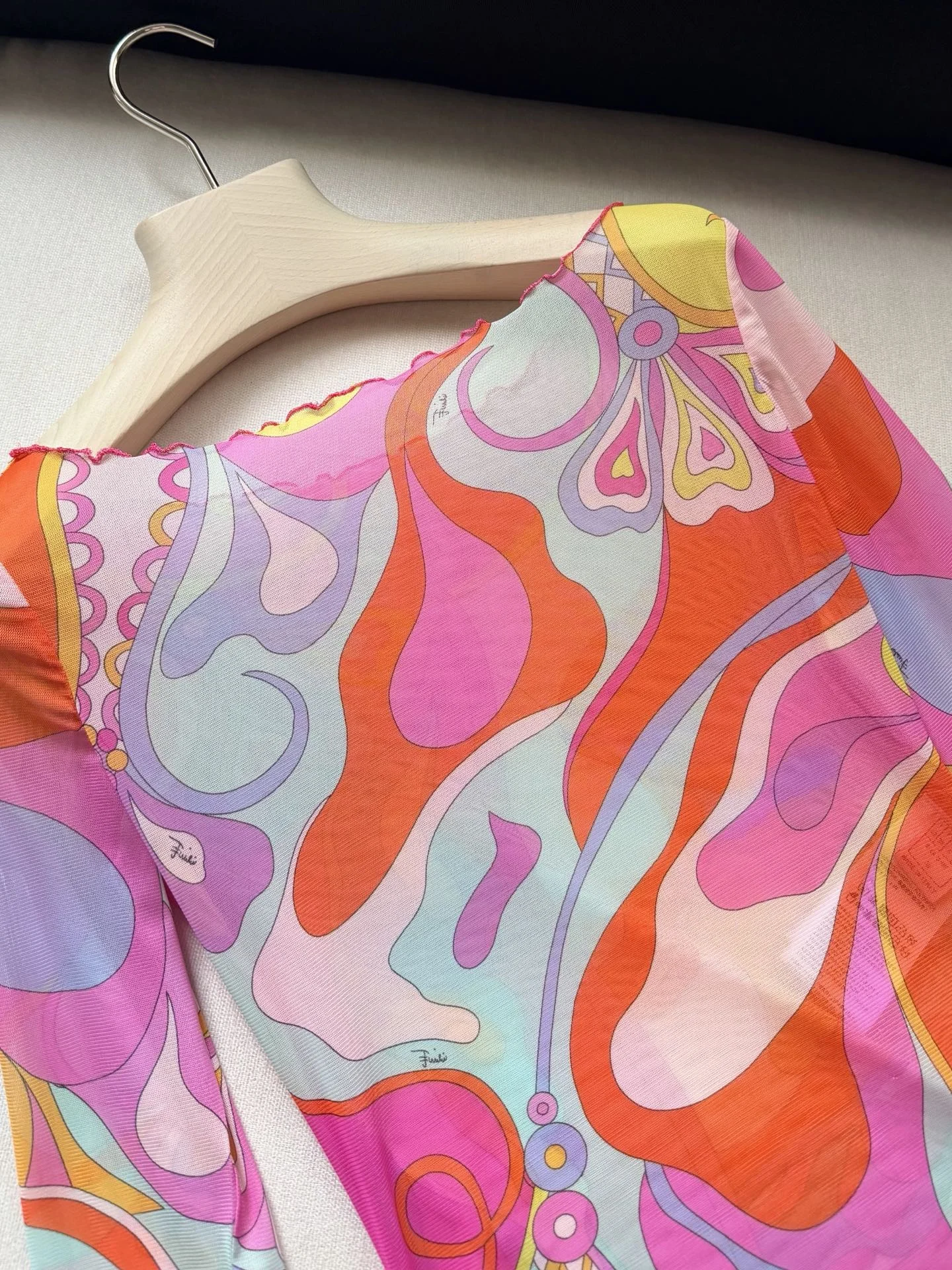 PUCCI Shirts Mesh Pink-Orange-Purple-Yellow-Blue 36-42 A85202609063516 - Image 4