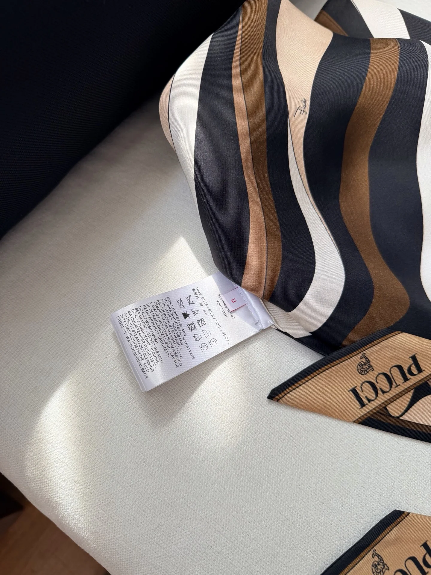 PUCCI Shirts Silk Twill Black-Brown-White One Size C25202609060962 - Image 8