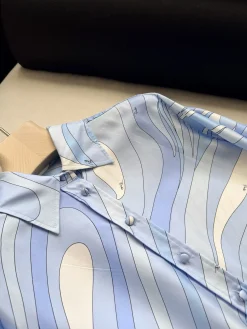 Alternative view of PUCCI Shirts Silk Twill Blue-White 36-42 F15202609063505