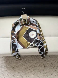 PUCCI Shirts Silk Twill Brown-Green 36-42 E15202609060959