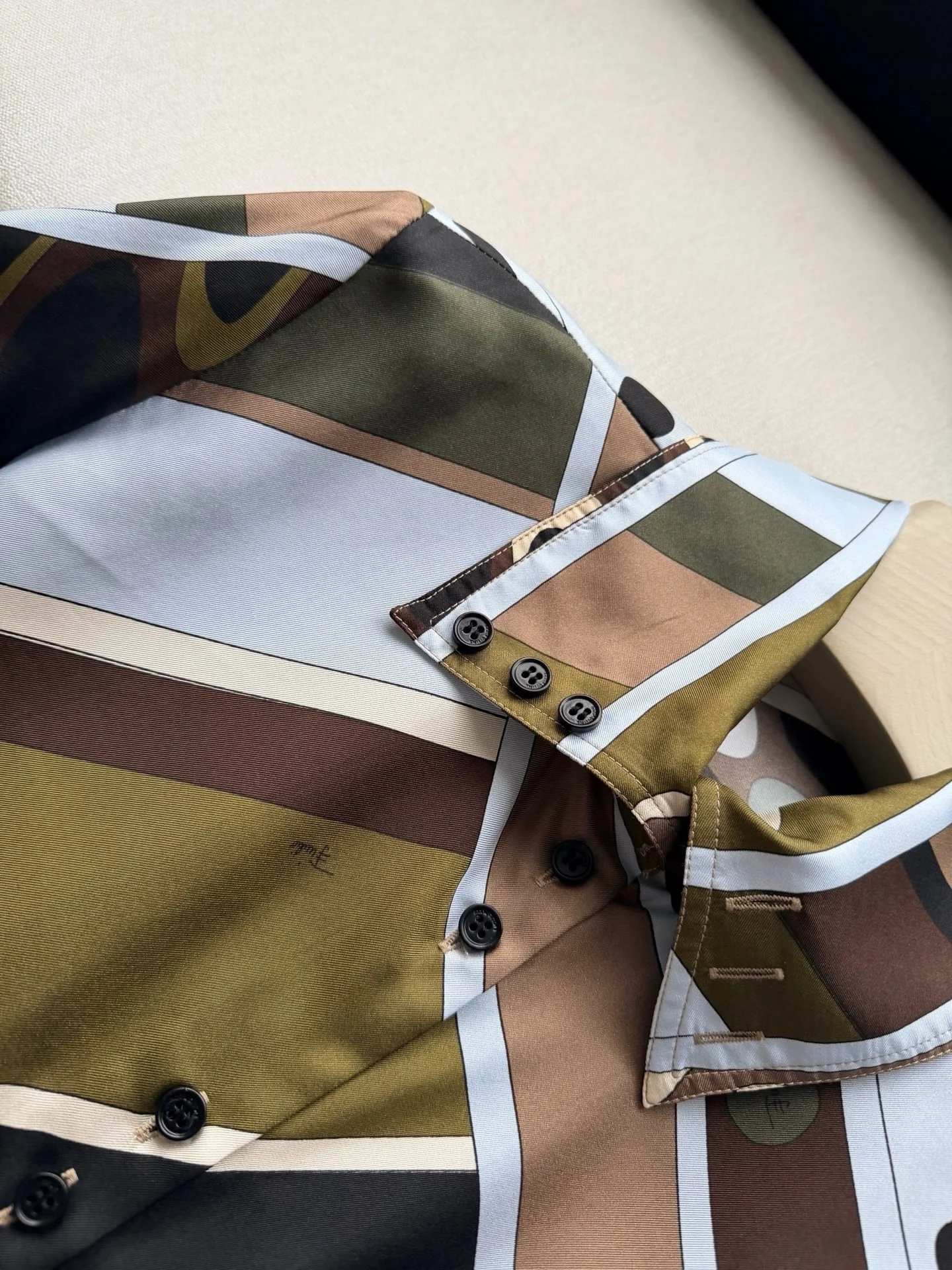 PUCCI Shirts Silk Twill Brown-Green 36-42 E15202609060959 - Image 3