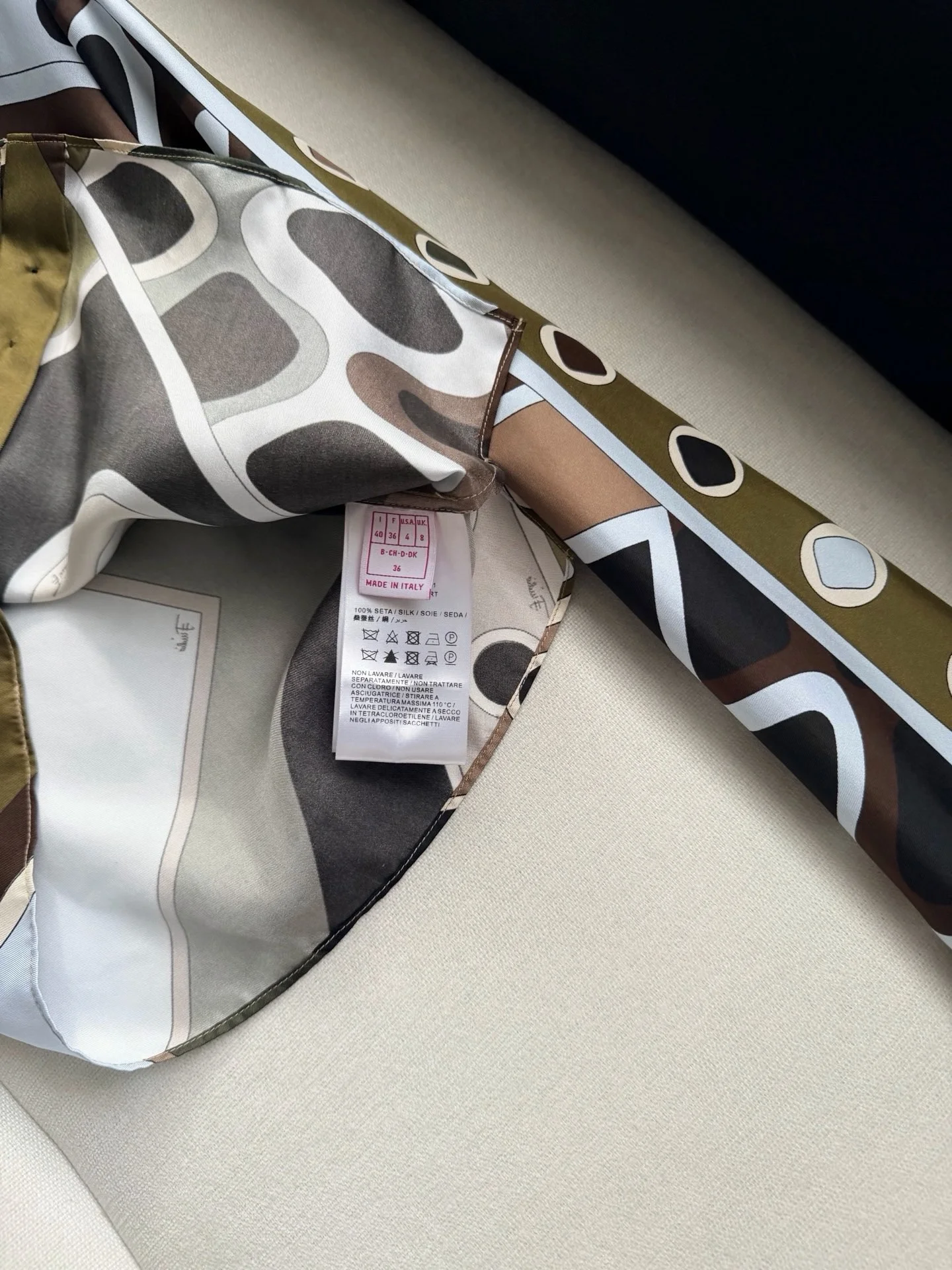 PUCCI Shirts Silk Twill Brown-Green 36-42 E15202609060959 - Image 8
