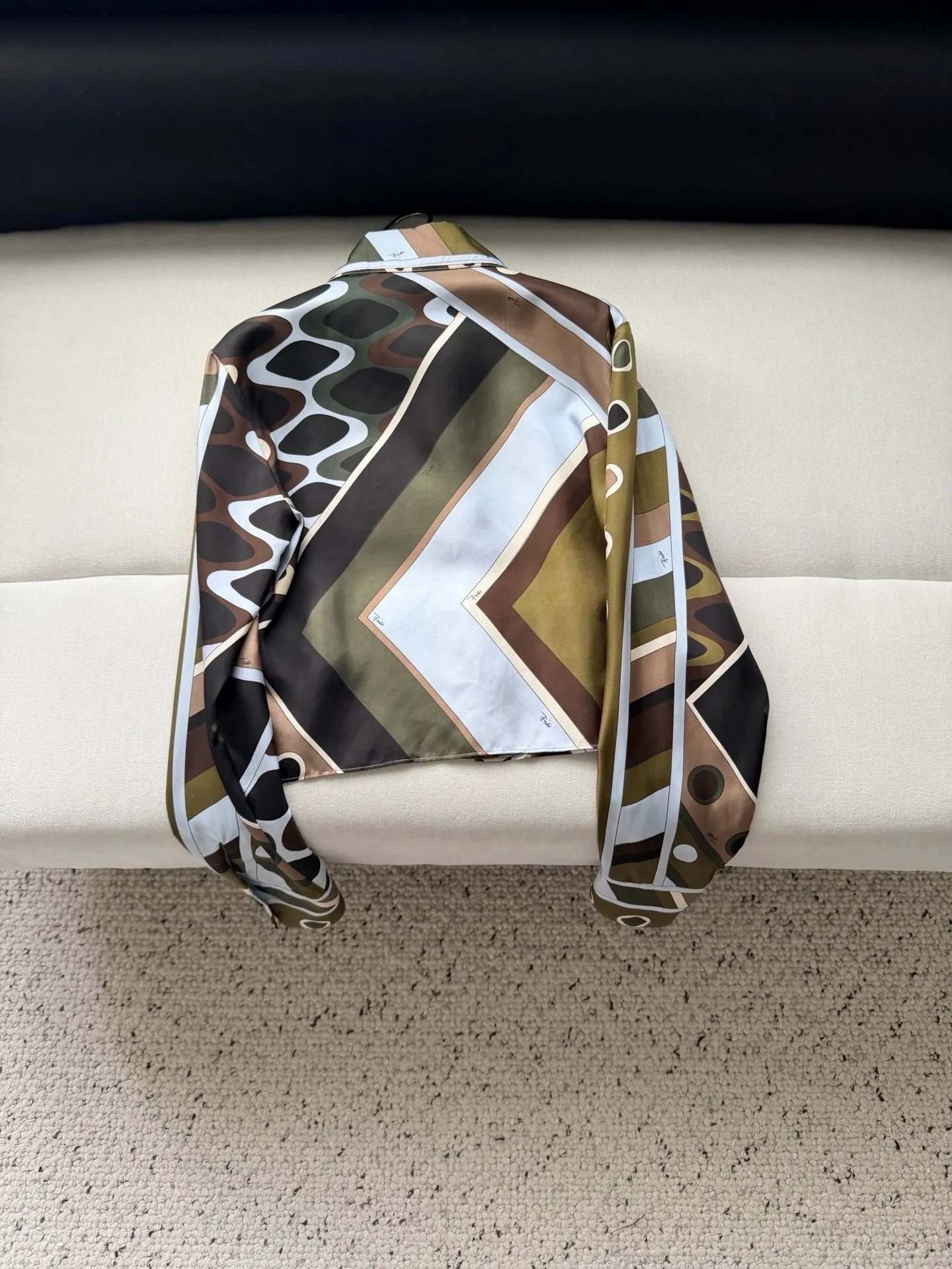 PUCCI Shirts Silk Twill Brown-Green 36-42 E15202609060959 - Image 9