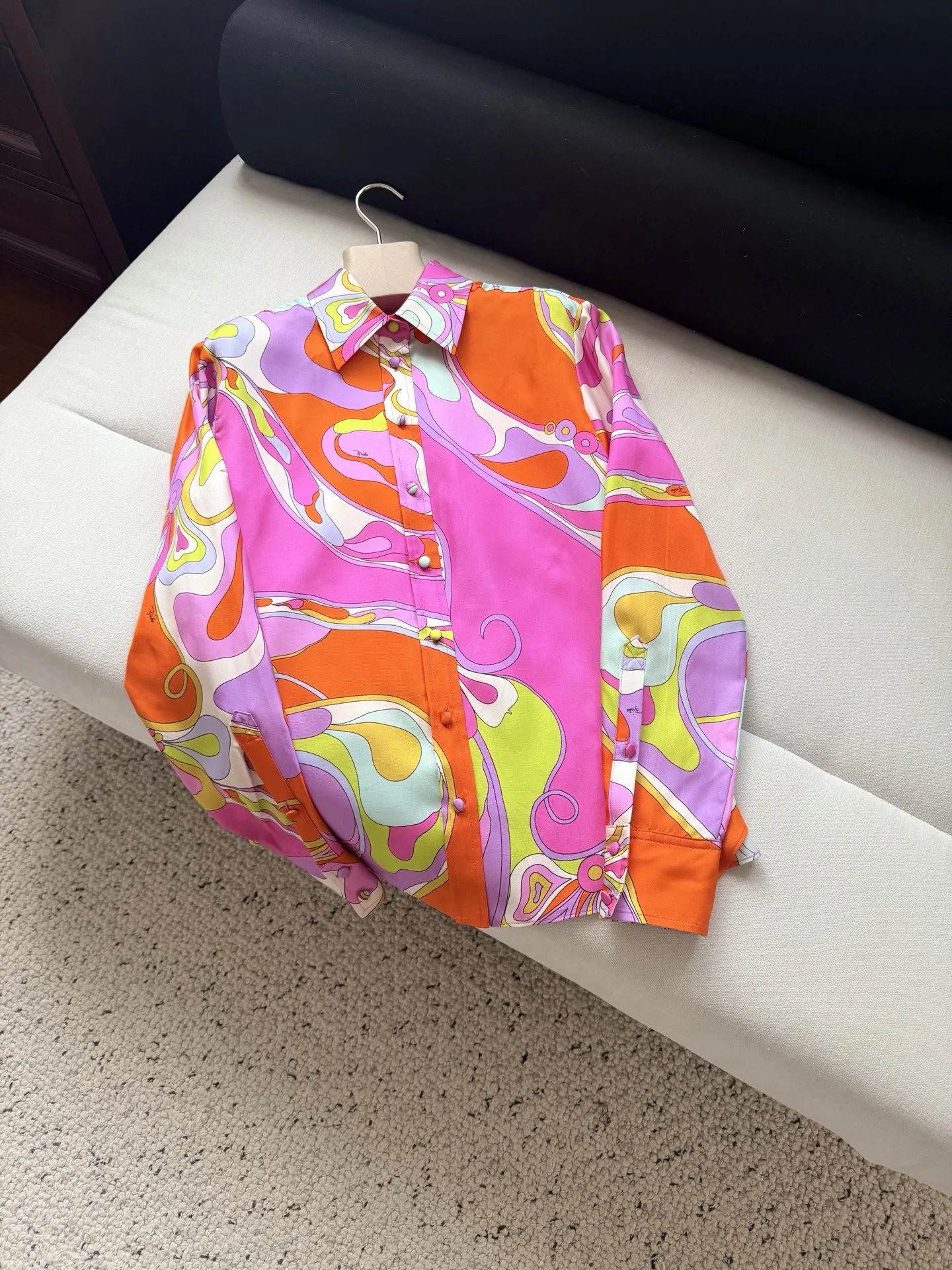 PUCCI Shirts Silk Twill Orange-Pink-Purple-Green-White 36-42 F15202609062366