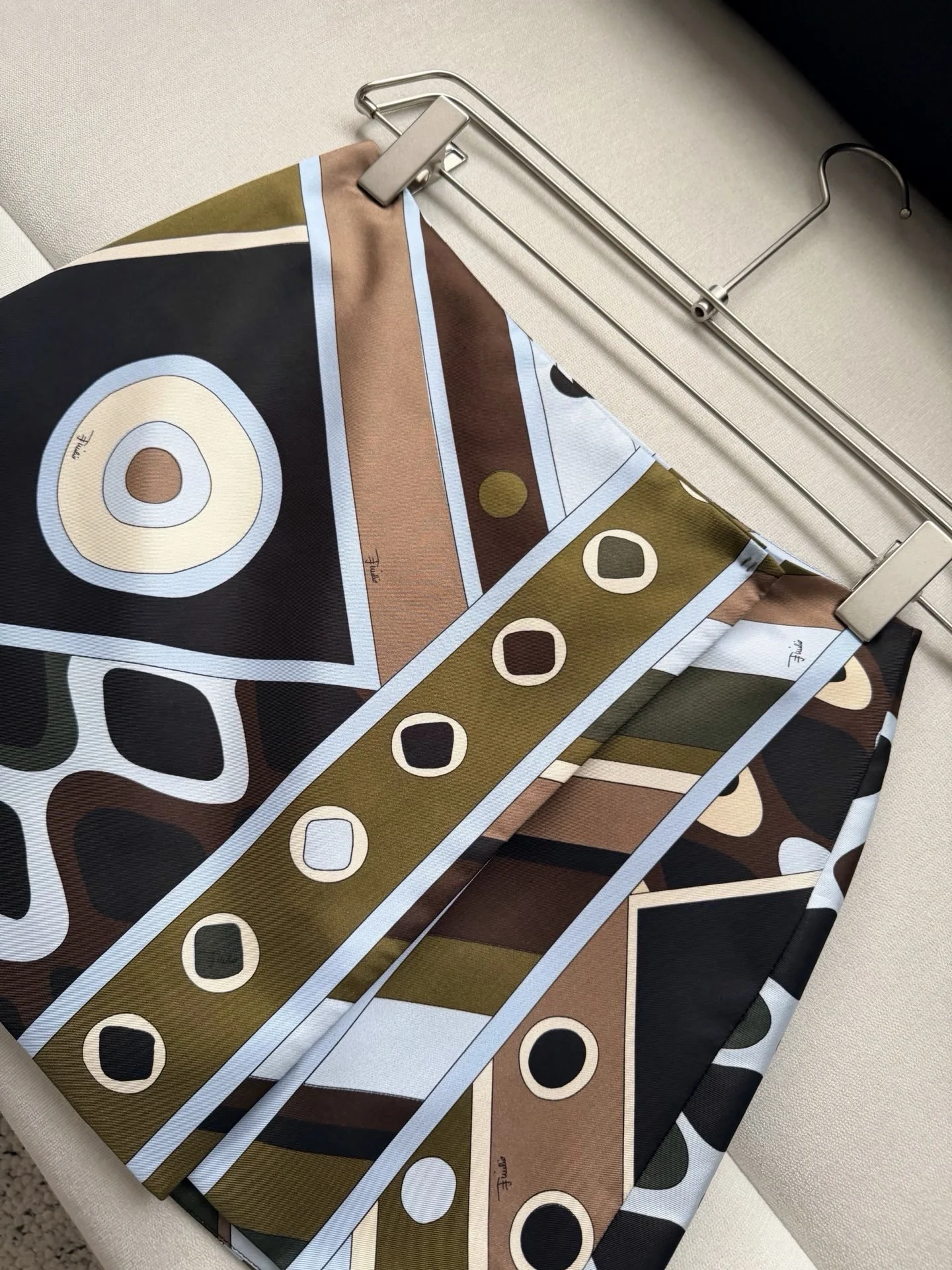 PUCCI Skirts Silk Twill Black-Brown-Olive-Lightblue-White 36-42 D15202609060952 - Image 6