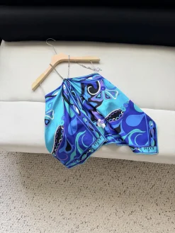 PUCCI T-shirts Silk Twill Blue-Purple One Size C25202609063518