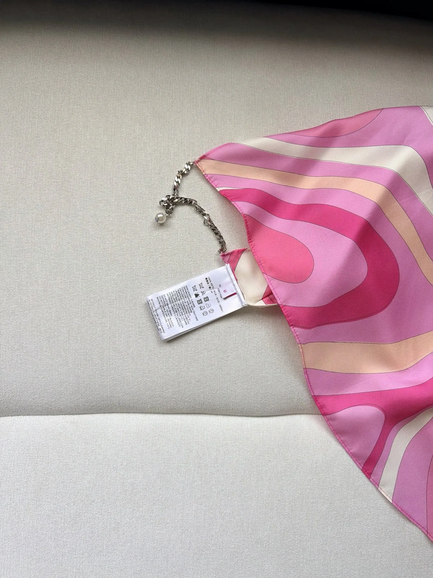 PUCCI T-shirts Silk Twill Pink-White One Size C25202609060926 - Image 8