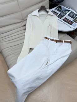 RALPH LAUREN Polos Cream-Brown S-L B70202609063146