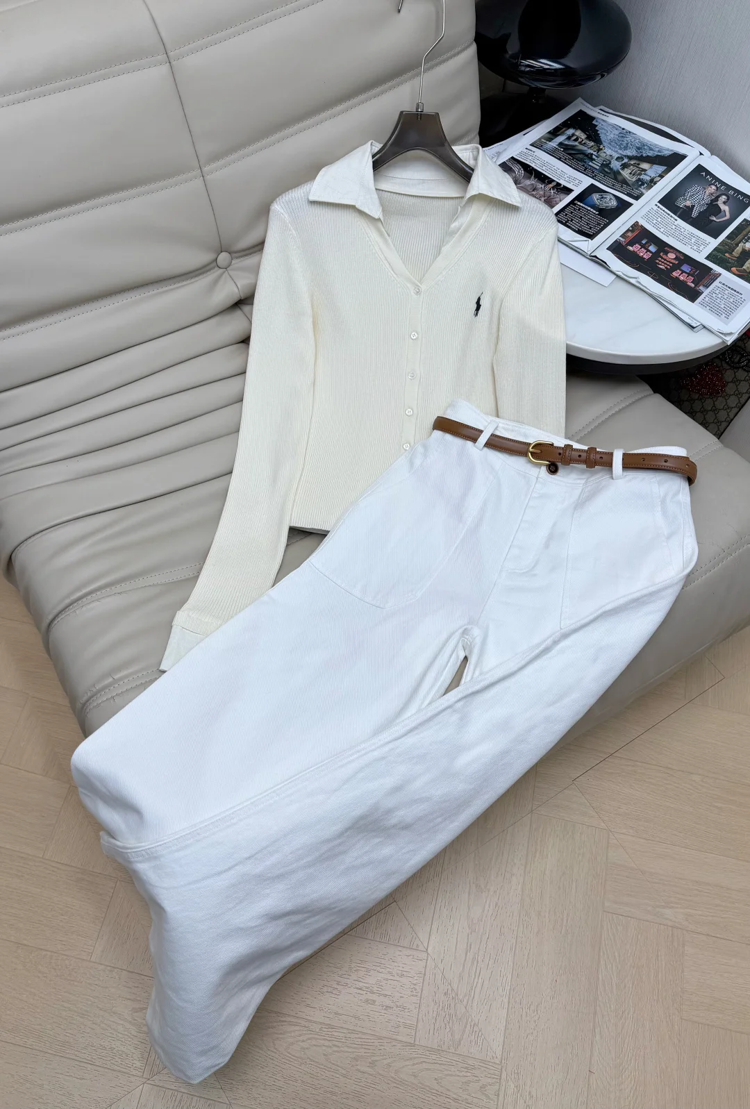 RALPH LAUREN Polos Cream-Brown S-L B70202609063146