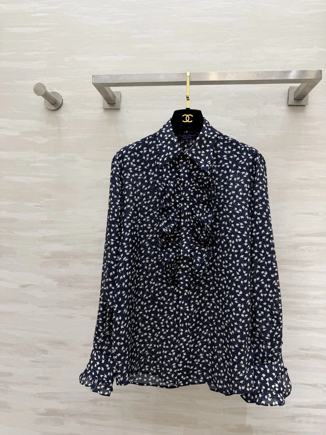 RALPH LAUREN Shirts Silk Navy-White S_M_L D00202609062627