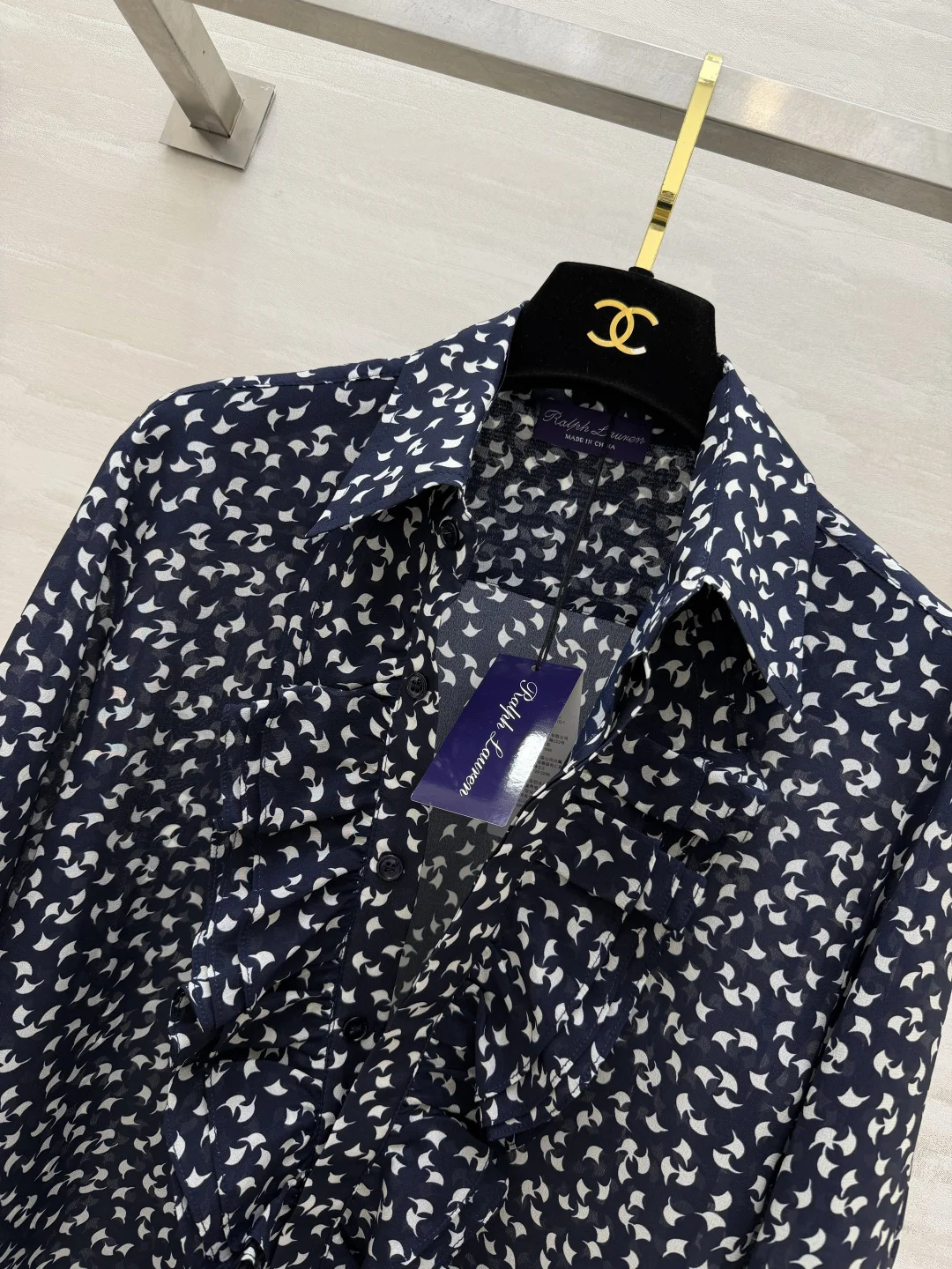 RALPH LAUREN Shirts Silk Navy-White S_M_L D00202609062627 - Image 4
