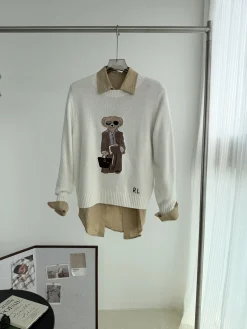 RALPH LAUREN Sweaters White-Tan S-L C20202609063560