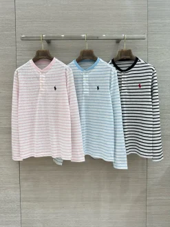 RALPH LAUREN T-shirts Linen Cotton Pink-Blue-Black S-L A70202609062060