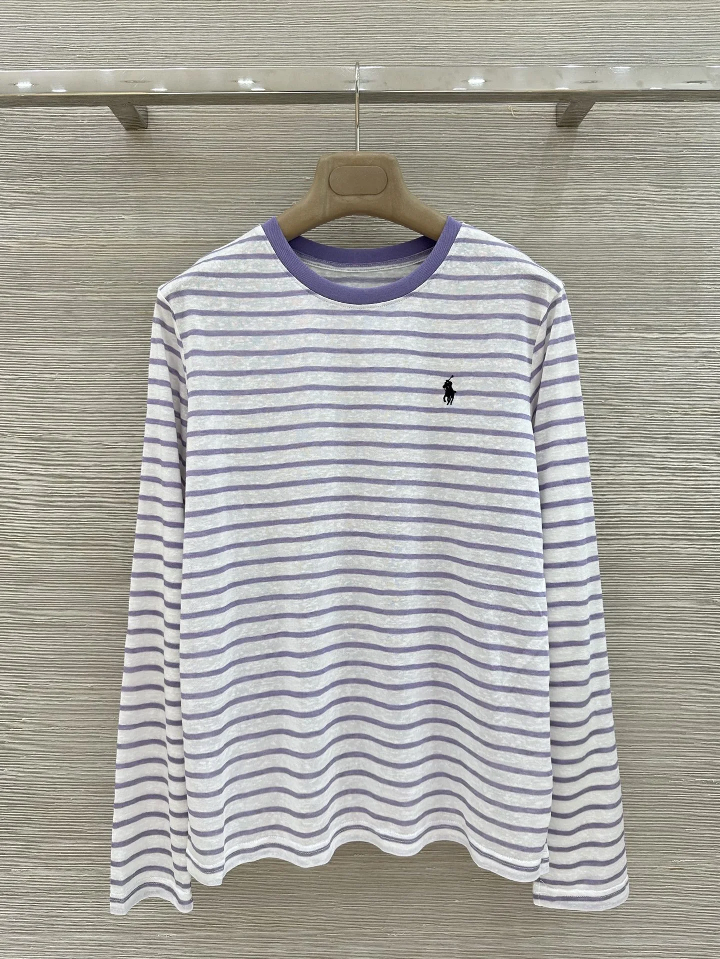 RALPH LAUREN T-shirts Linen Cotton White-Purple S-L A65202609062062
