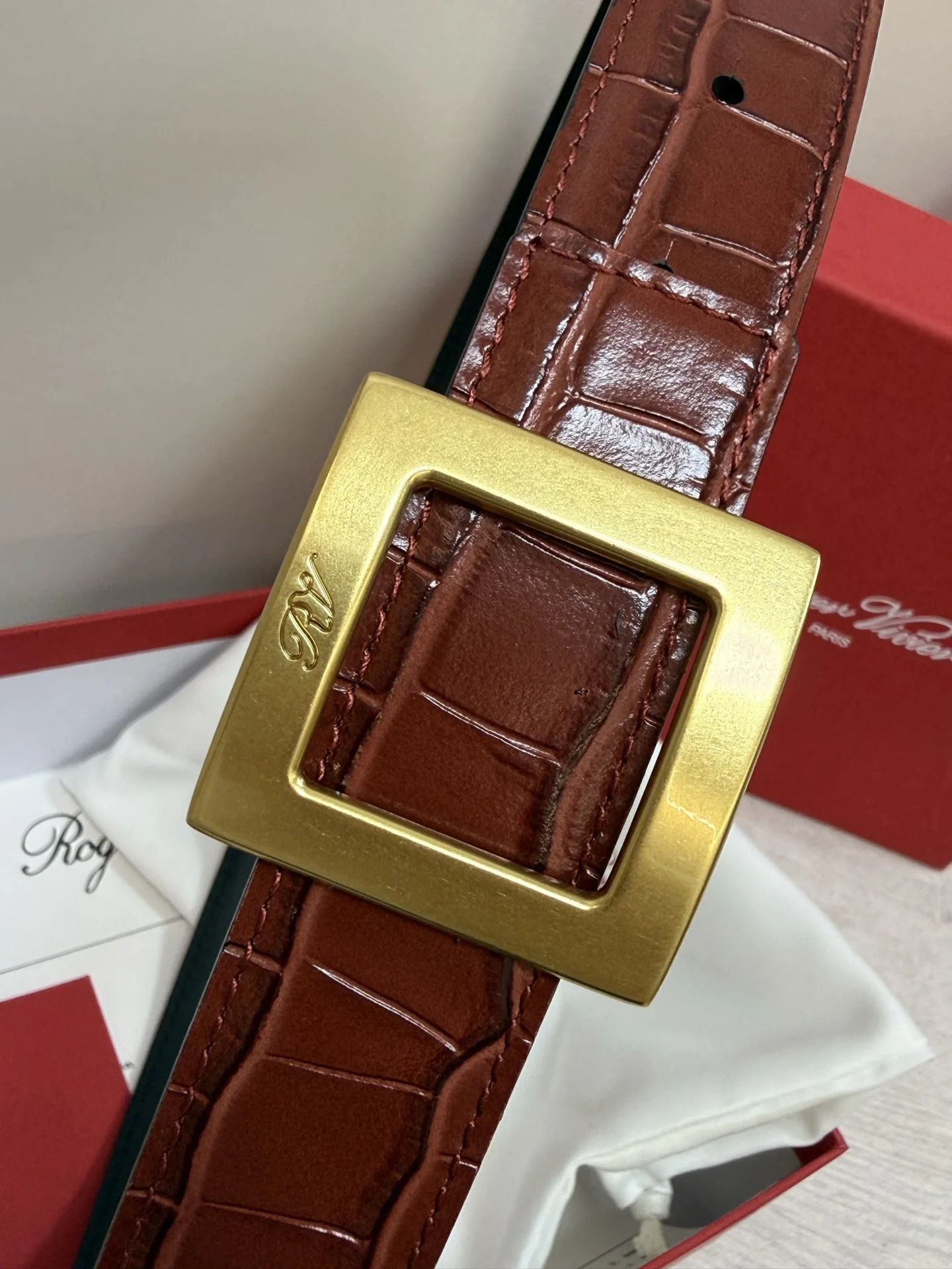 ROGER VIVIER Belts Brown-Gold 3cm Width A70202609070431 - Image 2