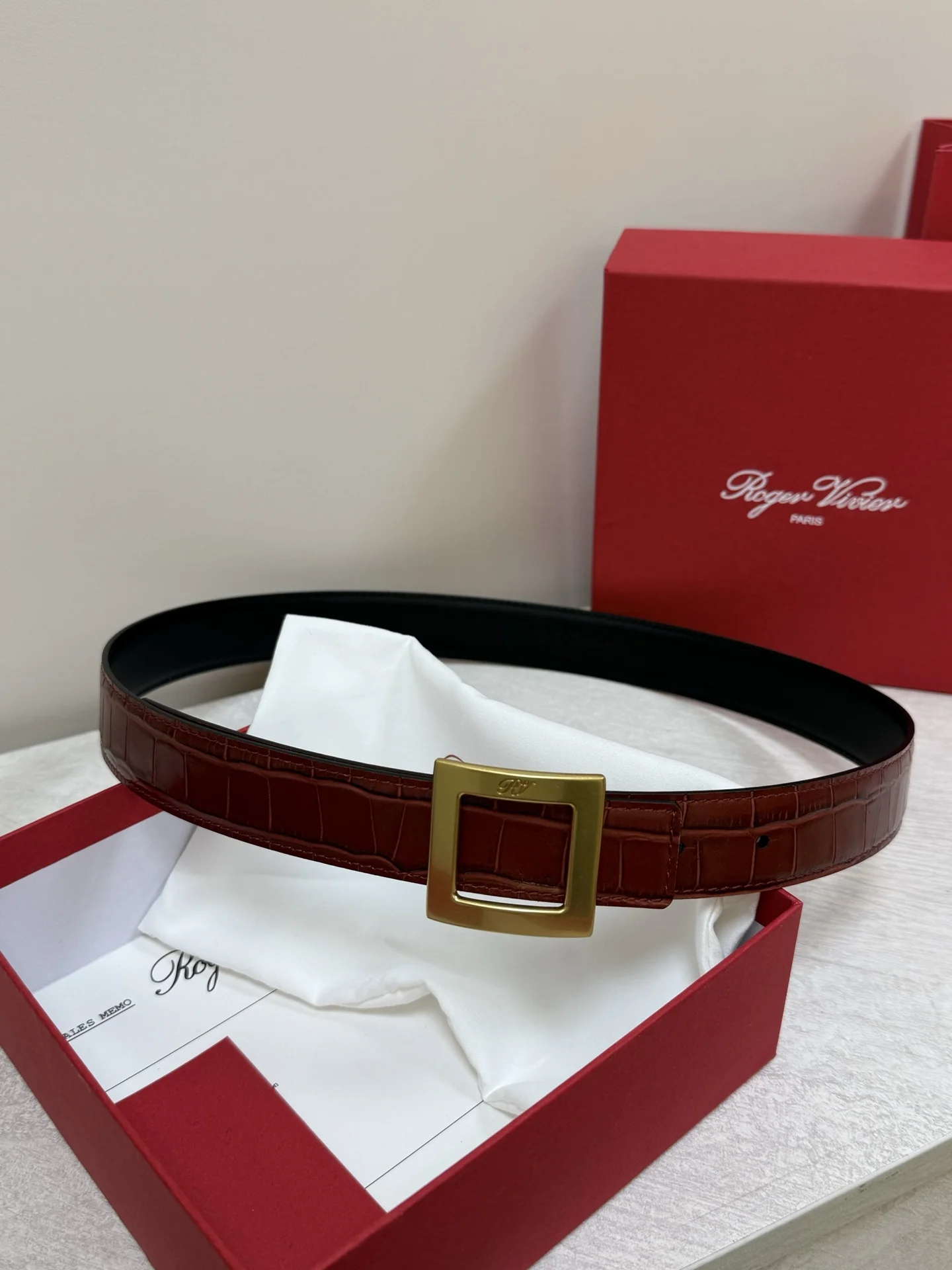 ROGER VIVIER Belts Brown-Gold 3cm Width A70202609070431 - Image 4