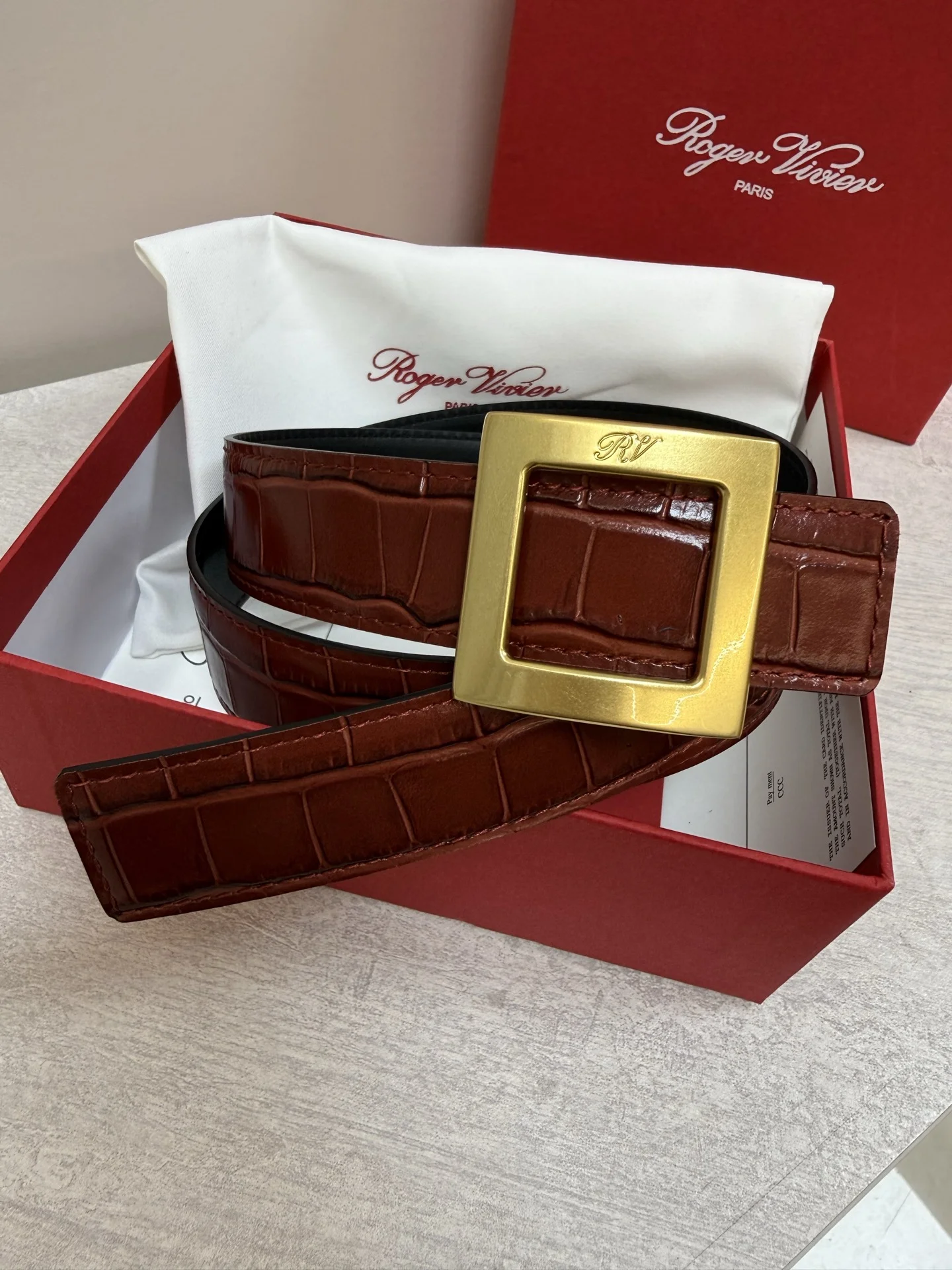 ROGER VIVIER Belts Brown-Gold 3cm Width A70202609070431 - Image 7