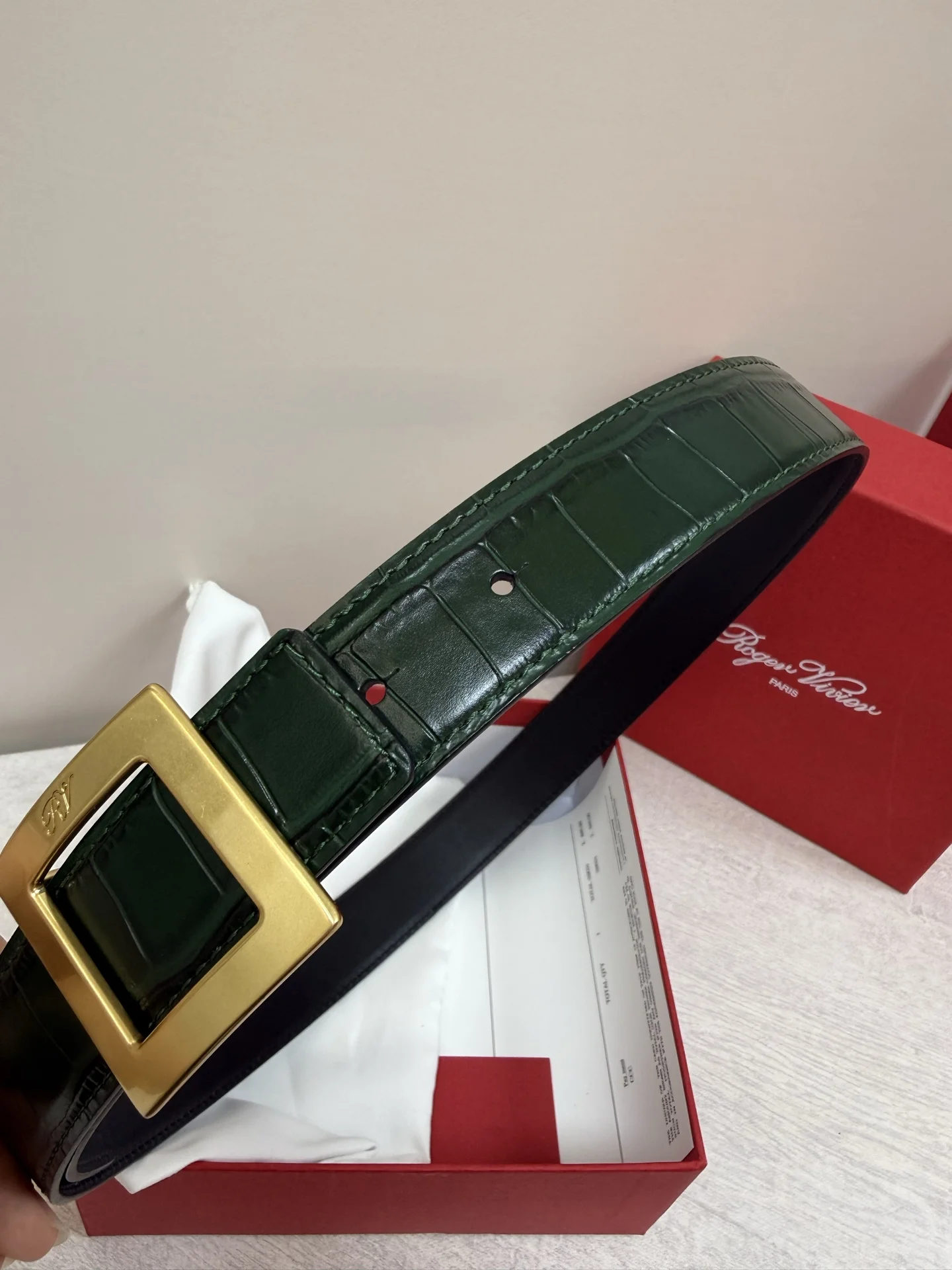ROGER VIVIER Belts Green-Gold 3cm Width A70202609070430 - Image 2