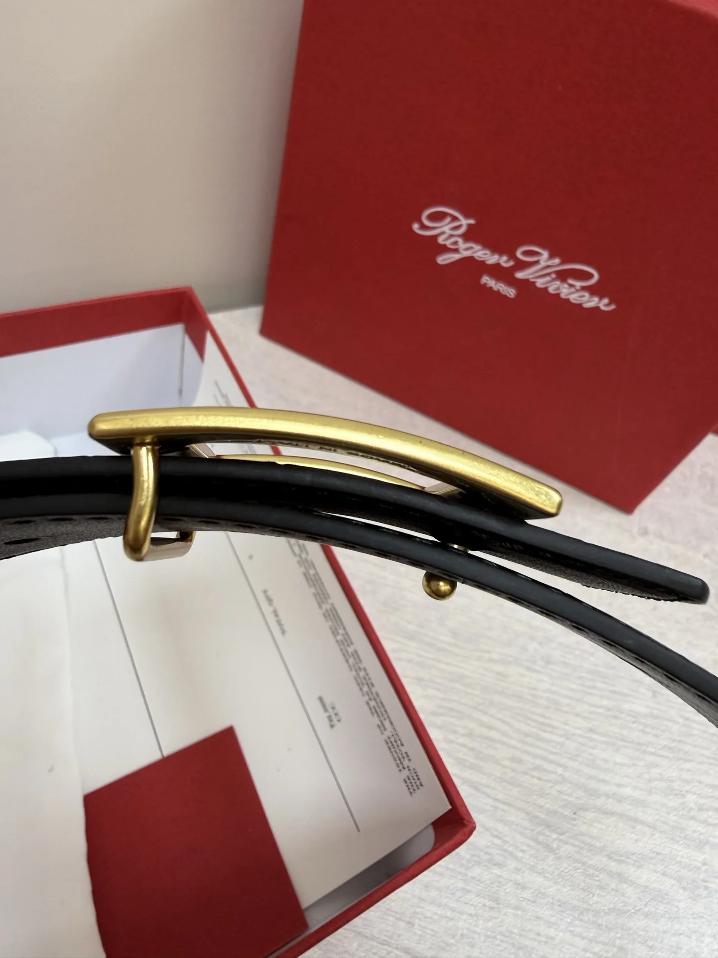 ROGER VIVIER Belts Green-Gold 3cm Width A70202609070430 - Image 3