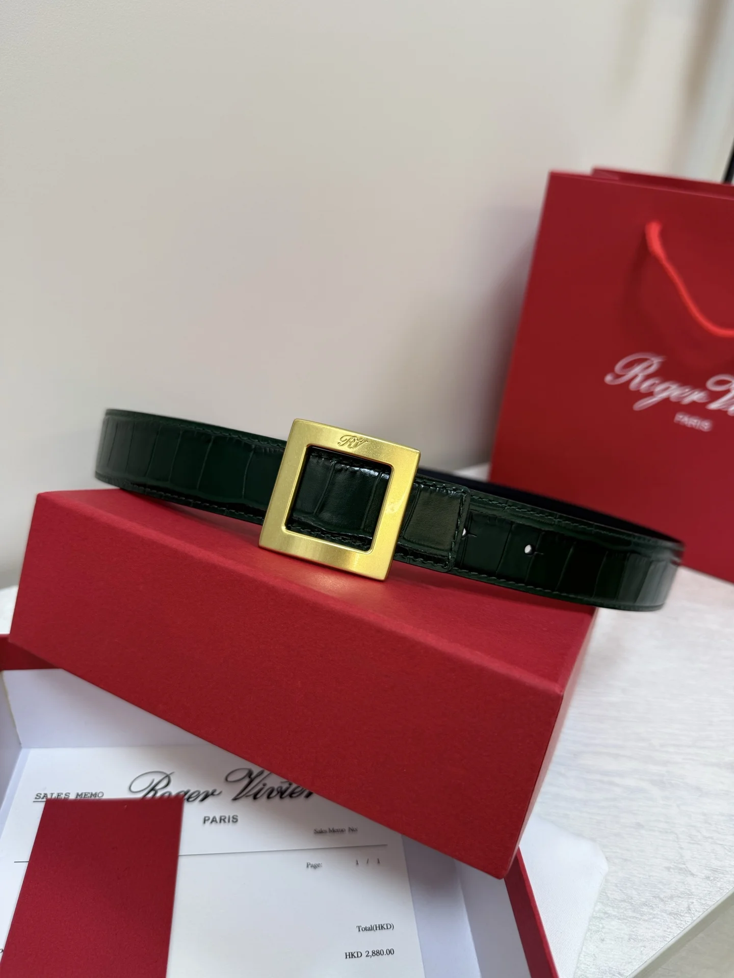 ROGER VIVIER Belts Green-Gold 3cm Width A70202609070430 - Image 5