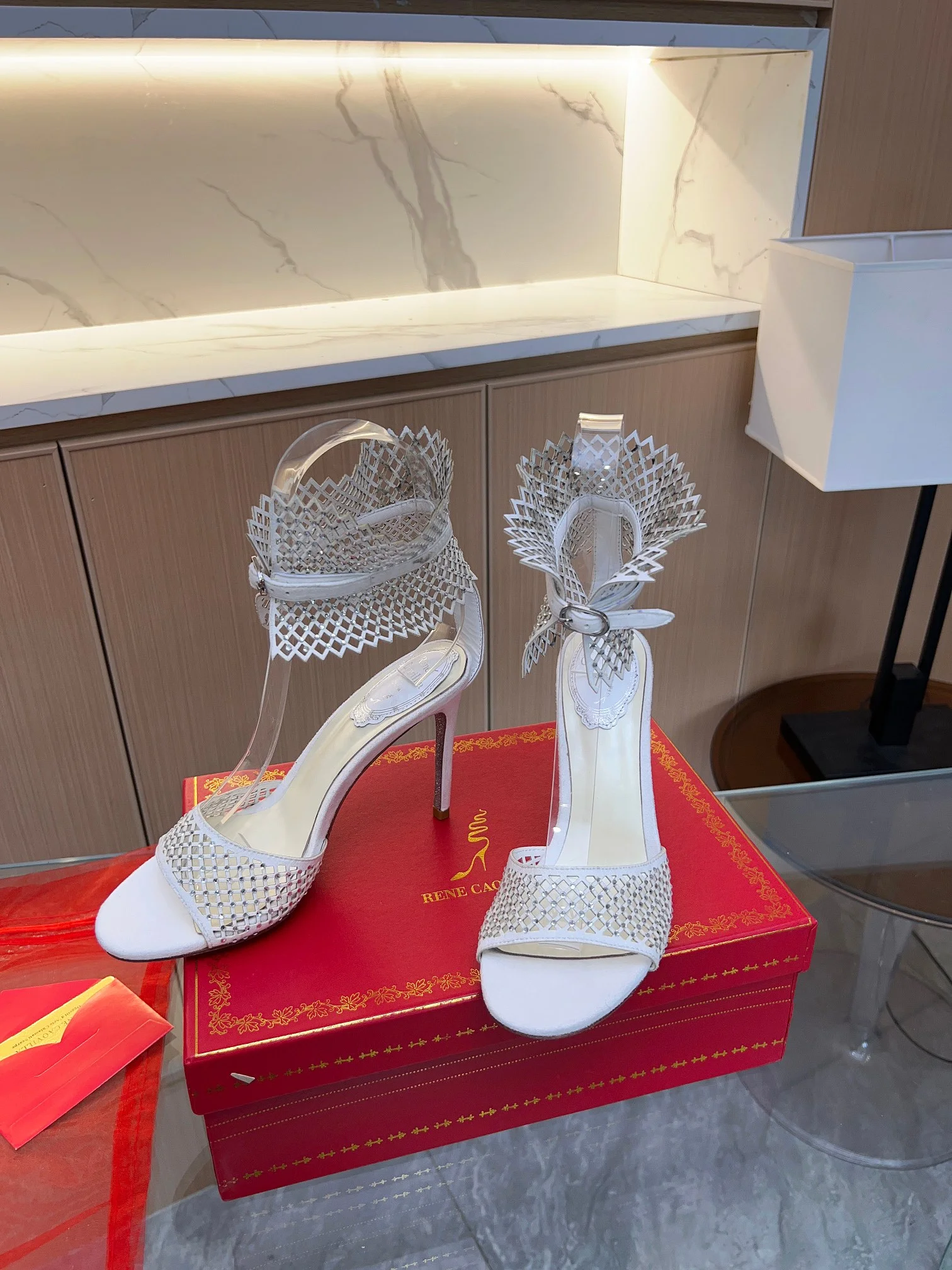 ROGER VIVIER Sandals Suede Crystals White-Silver EU35-39 B90202609110388 - Image 5