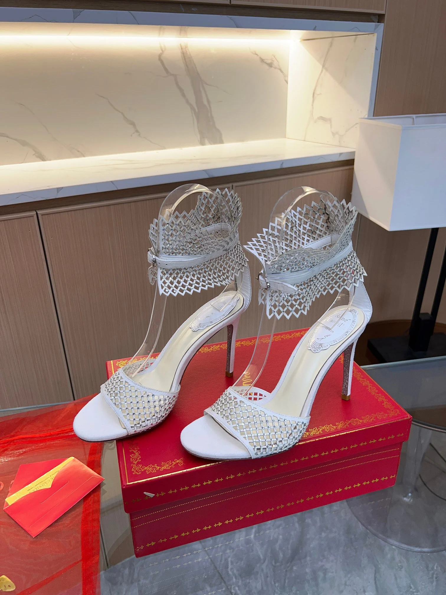 ROGER VIVIER Sandals Suede Crystals White-Silver EU35-39 B90202609110388 - Image 6