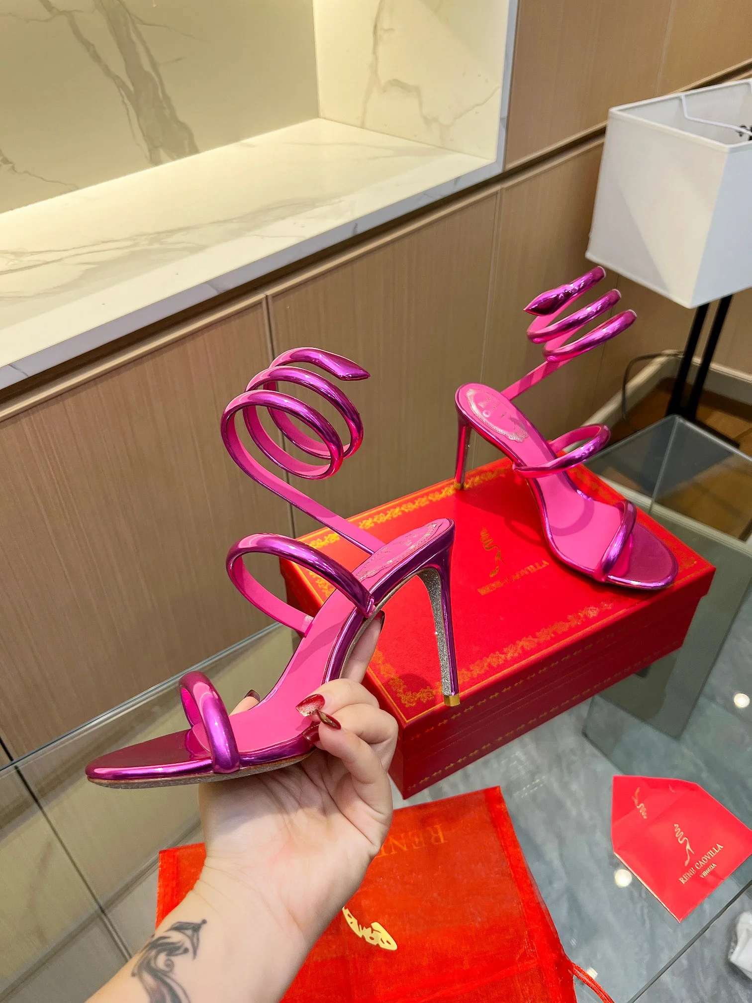 ROGER VIVIER Sandals Velvet Pink-Silver EU35-39 B70202609110401 - Image 5