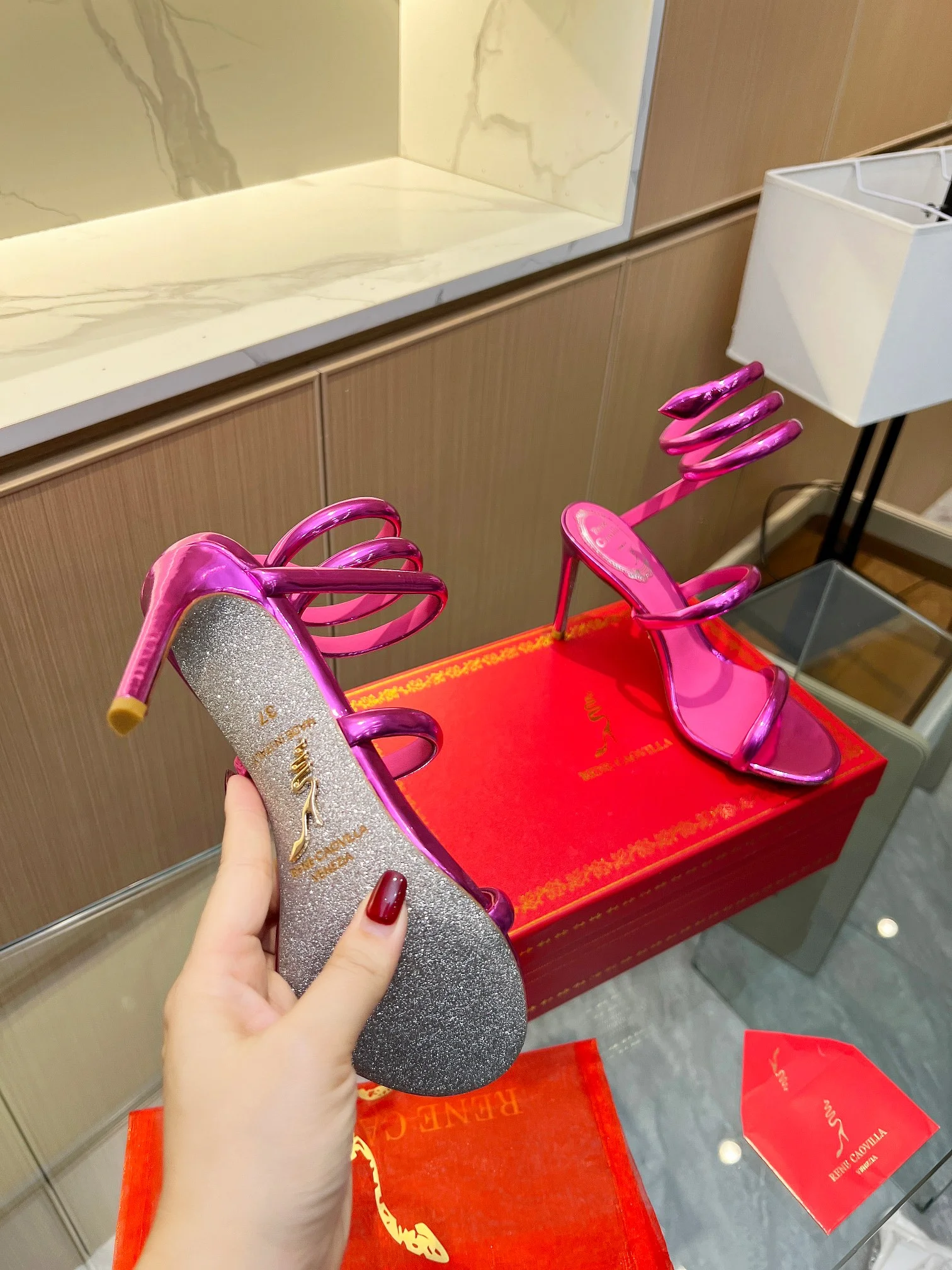 ROGER VIVIER Sandals Velvet Pink-Silver EU35-39 B70202609110401 - Image 7