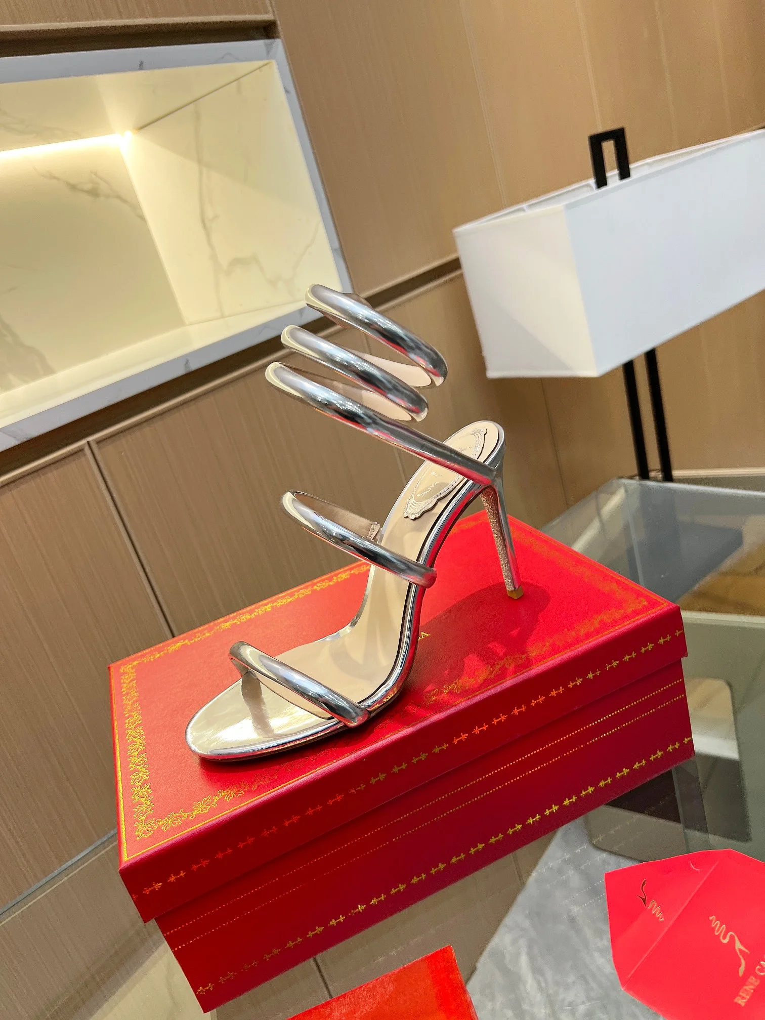 ROGER VIVIER Sandals Velvet Silver EU35-39 B70202609110404