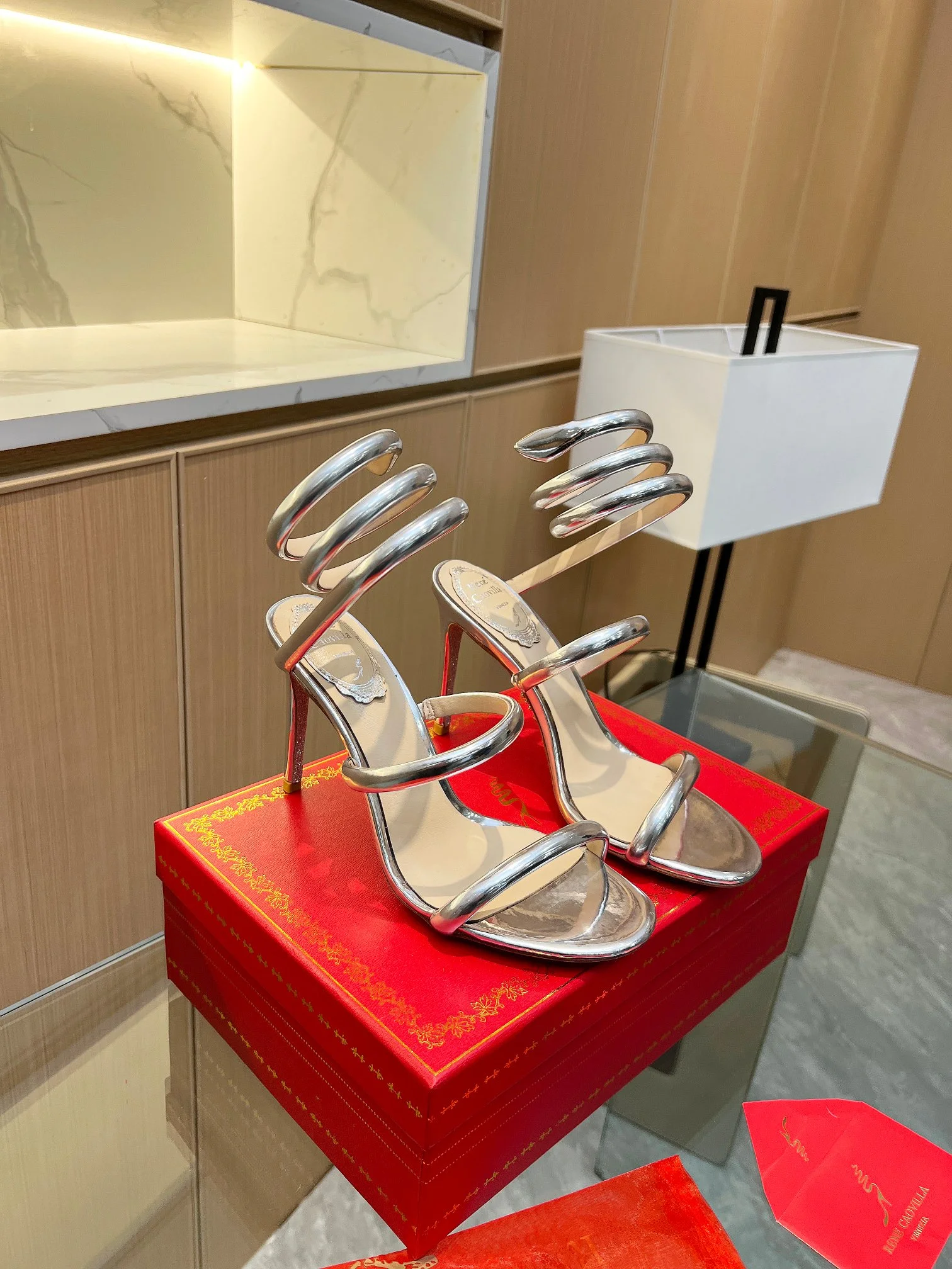 ROGER VIVIER Sandals Velvet Silver EU35-39 B70202609110404 - Image 11