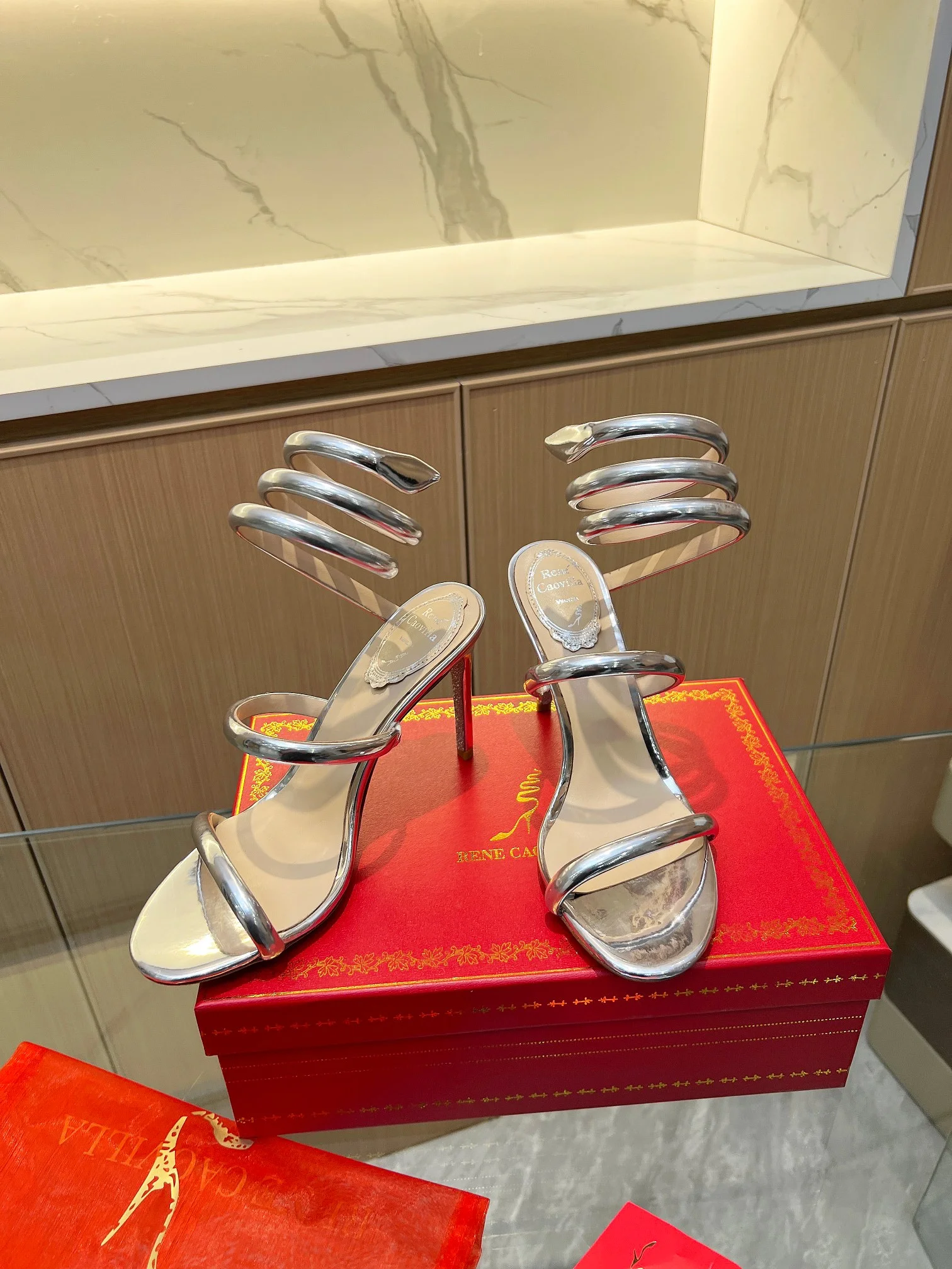 ROGER VIVIER Sandals Velvet Silver EU35-39 B70202609110404 - Image 2