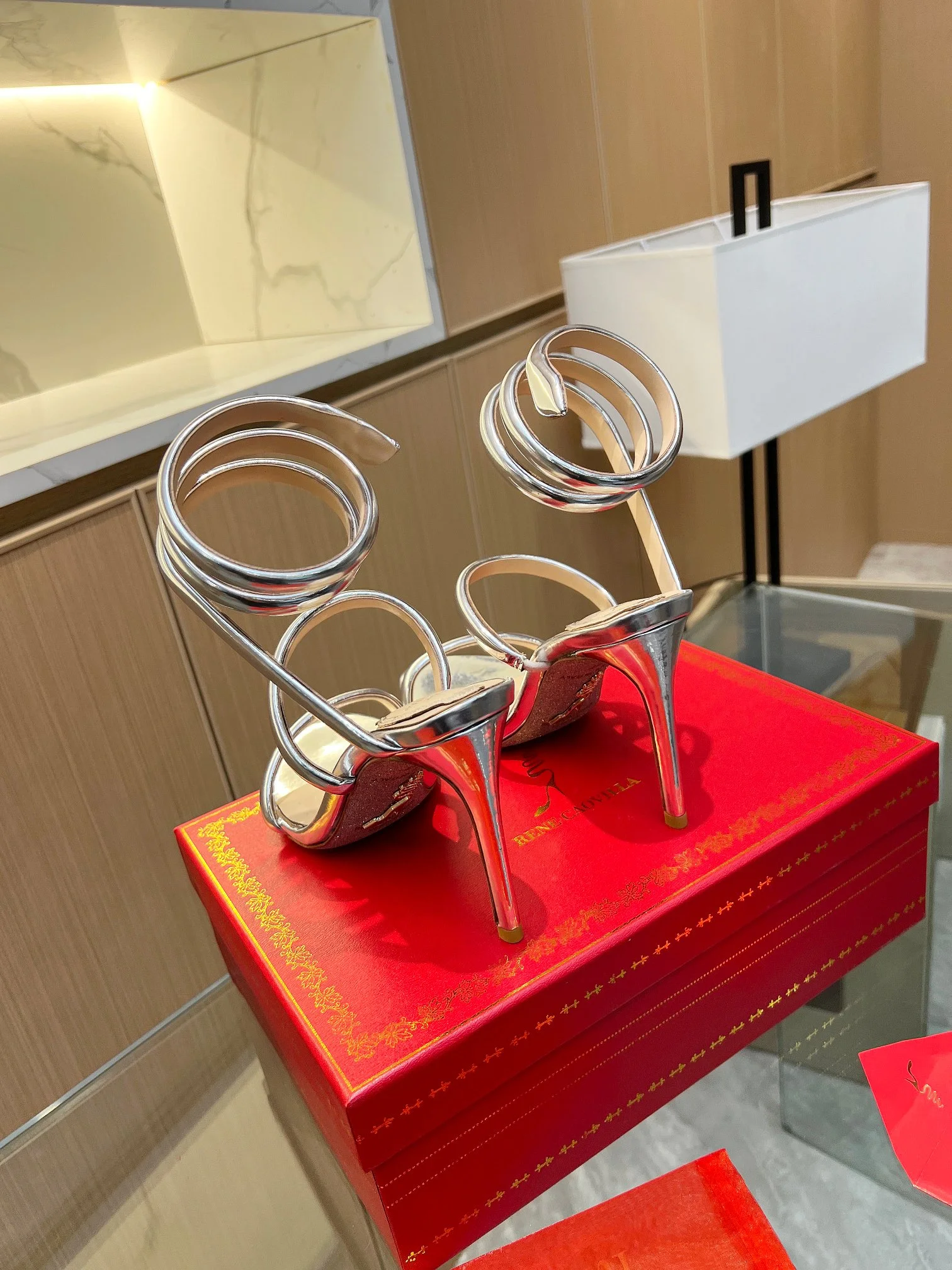 ROGER VIVIER Sandals Velvet Silver EU35-39 B70202609110404 - Image 3
