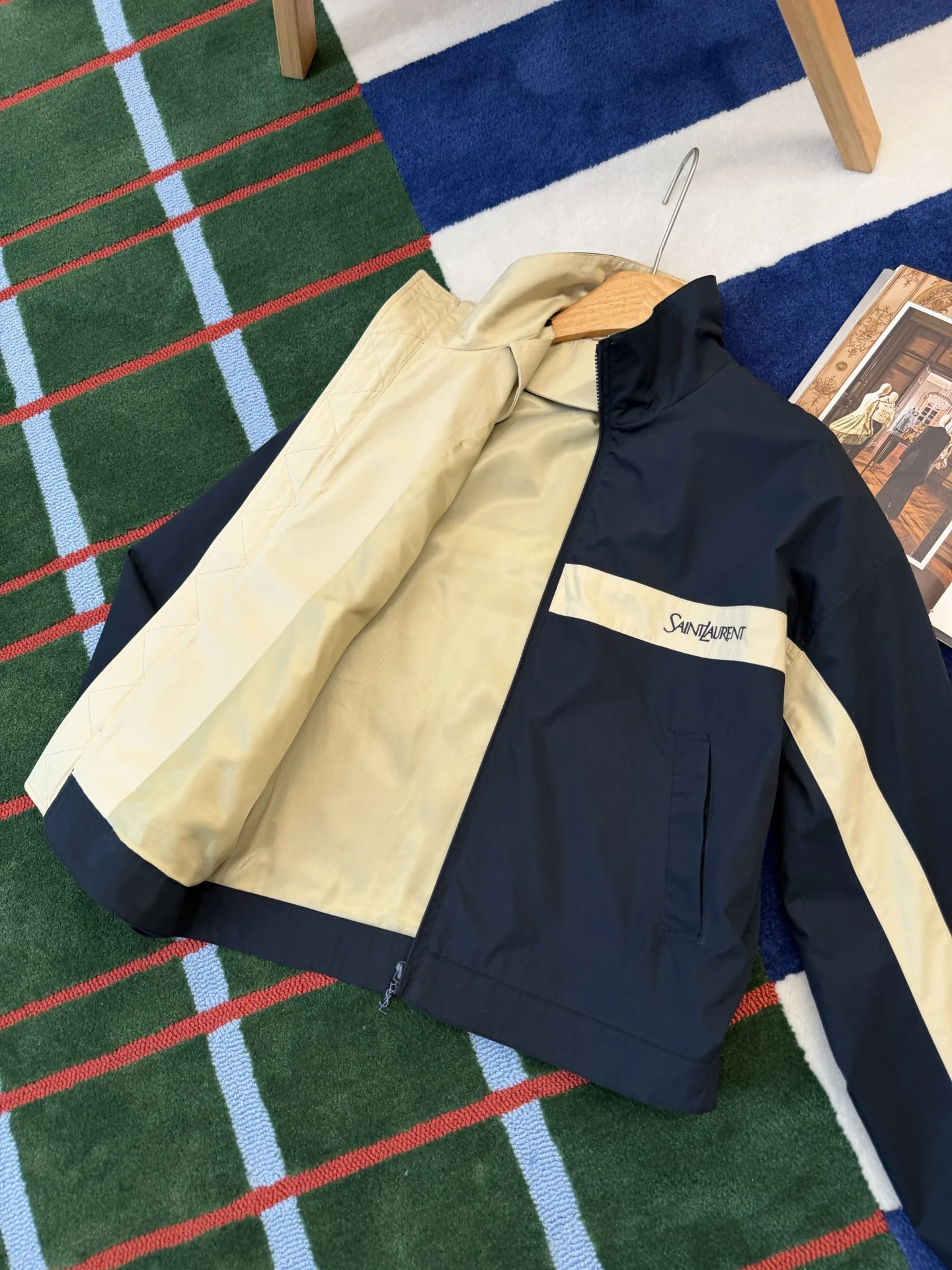 SAINT LAURENT Jackets Navy-Cream S-L E85202609061018 - Image 4