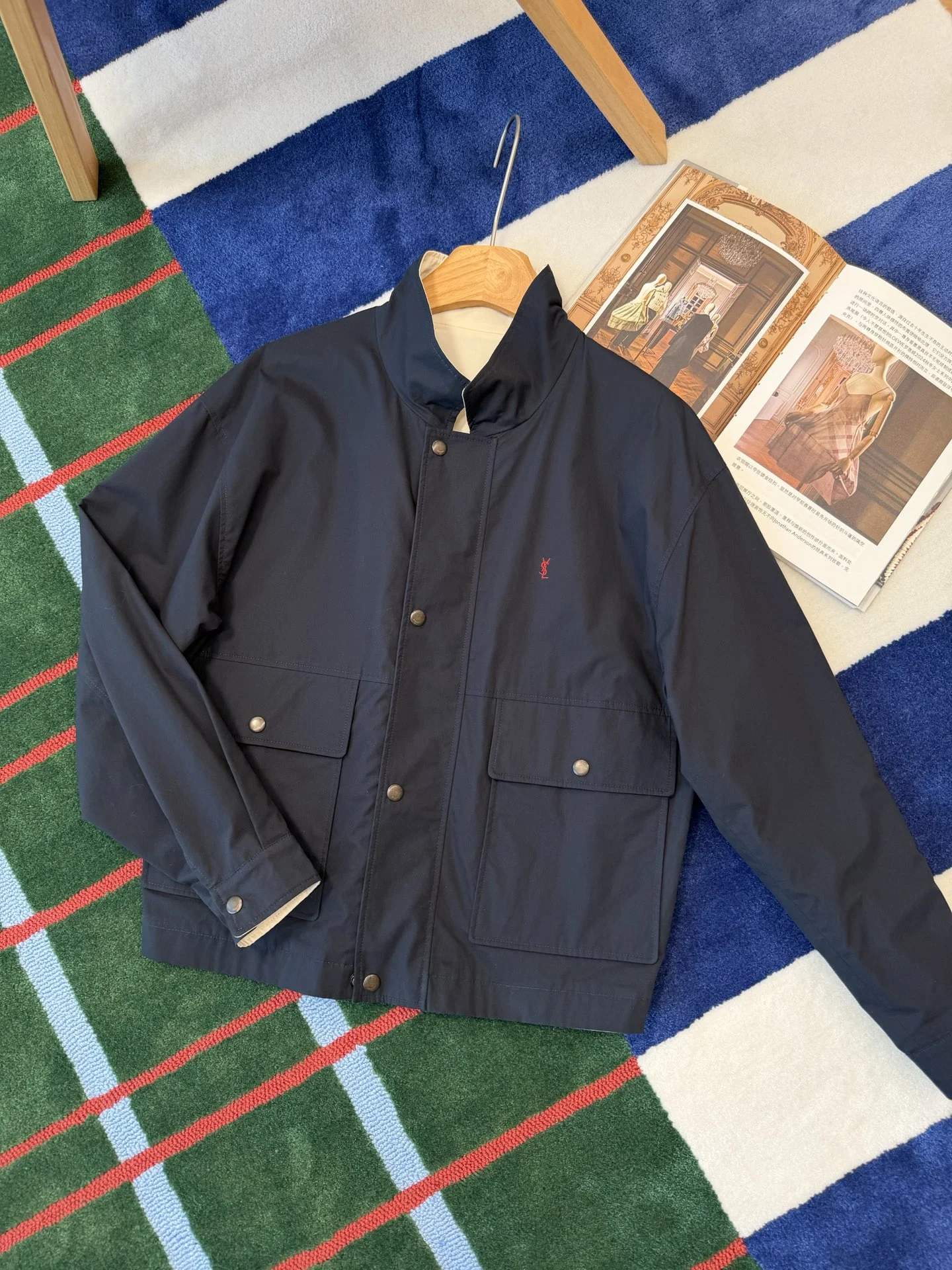 SAINT LAURENT Jackets Navy-Red S-L E85202609063263 - Image 3