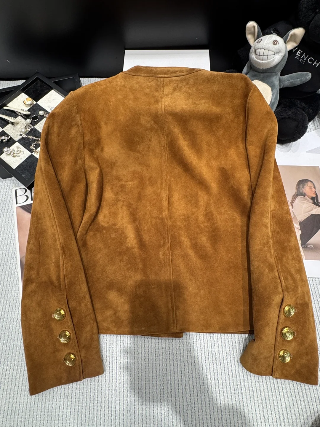 SAINT LAURENT Jackets Suede Lambskin Brown-Gold S-XL I10202609061868 - Image 7