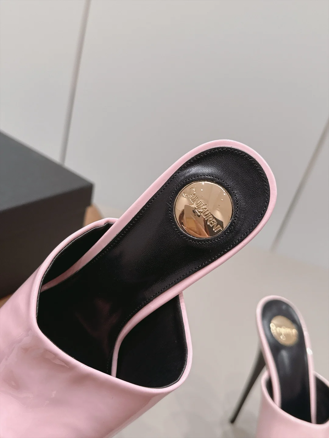 SAINT LAURENT Mules Patent Leather Pink-Black EU35-39 C10202609111545 - Image 6