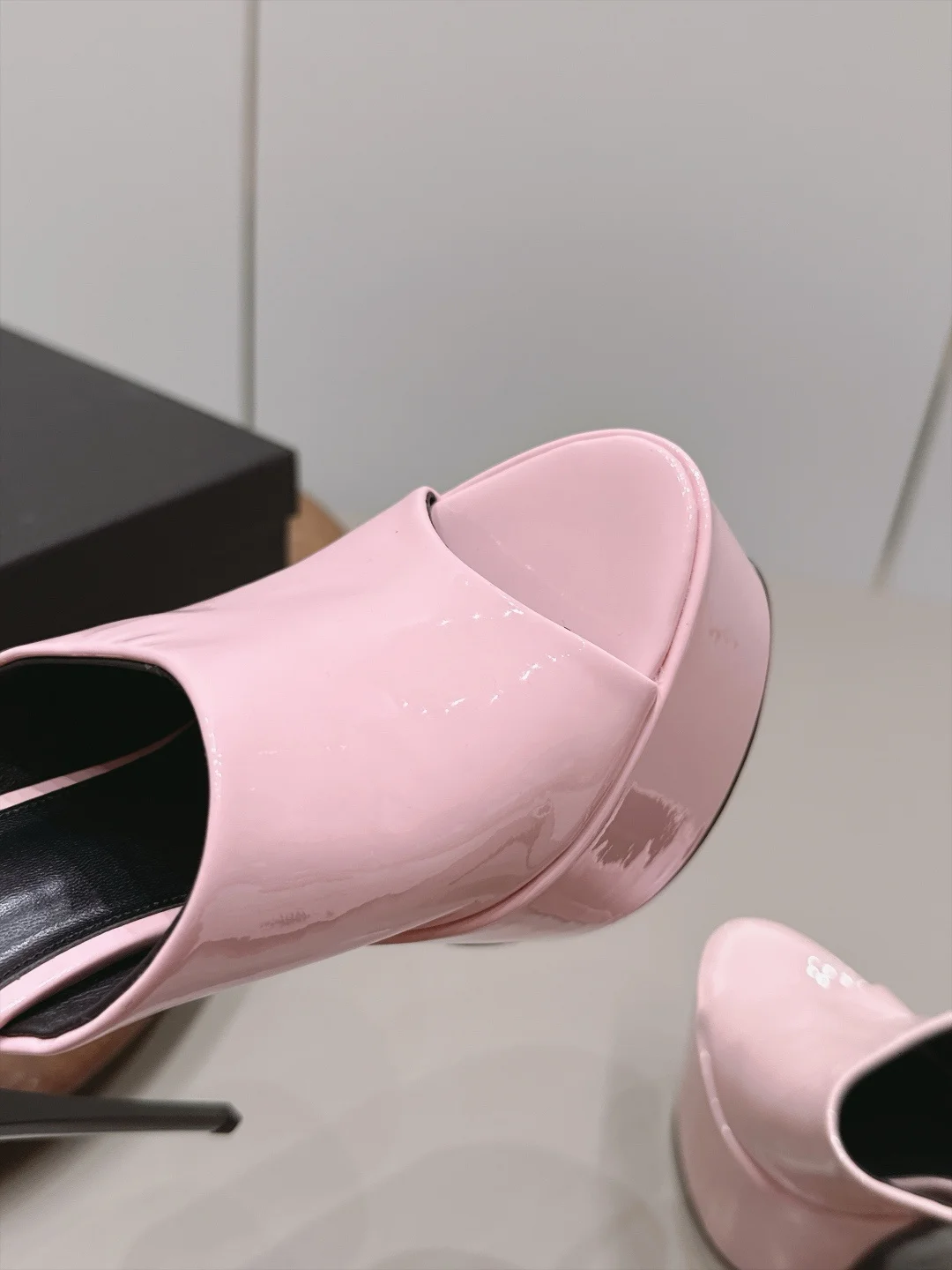 SAINT LAURENT Mules Patent Leather Pink-Black EU35-39 C10202609111545 - Image 7