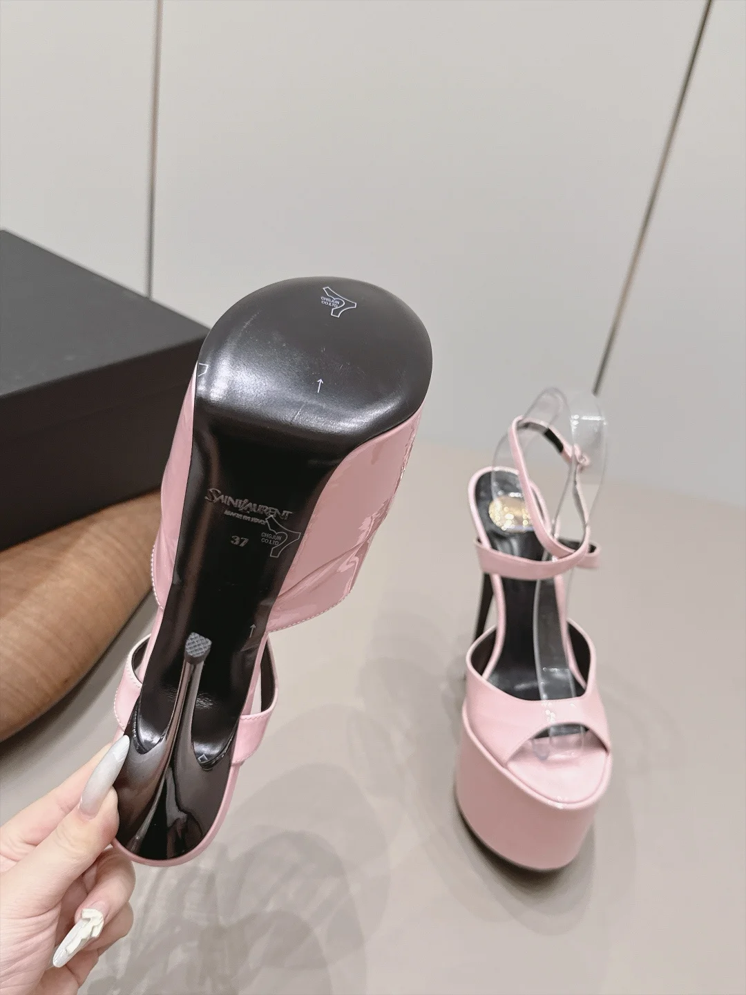 SAINT LAURENT Sandals Pink-Black C20202609111551 - Image 9