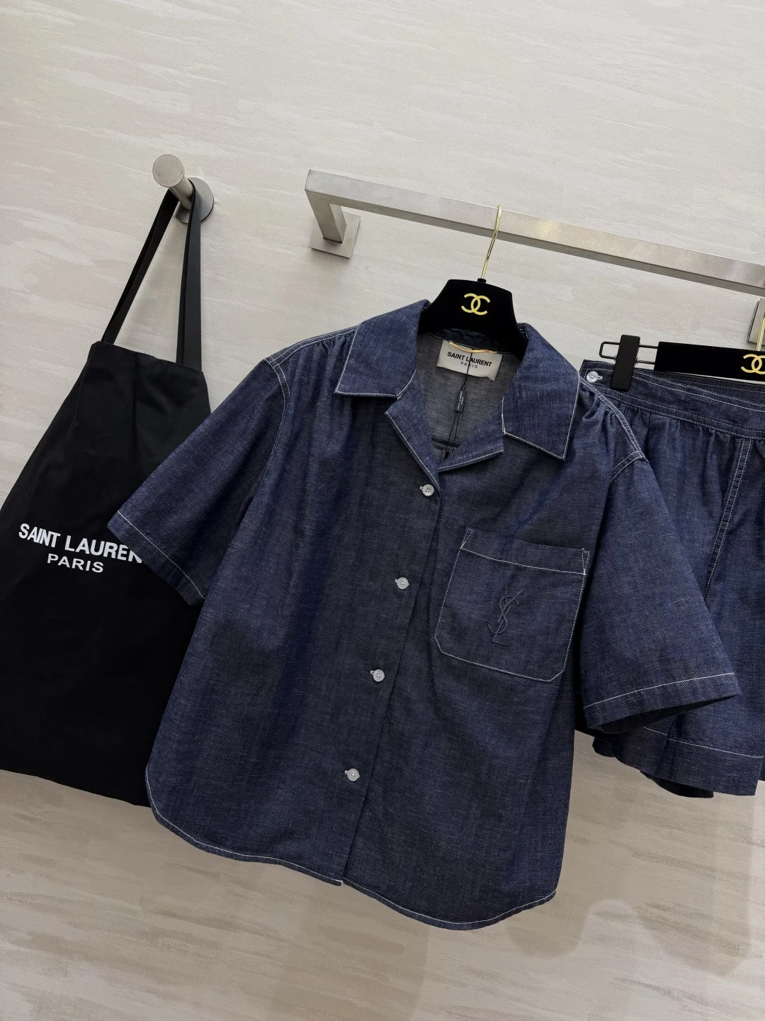 SAINT LAURENT Shirts Blue S-L B20202609062604 - Image 2