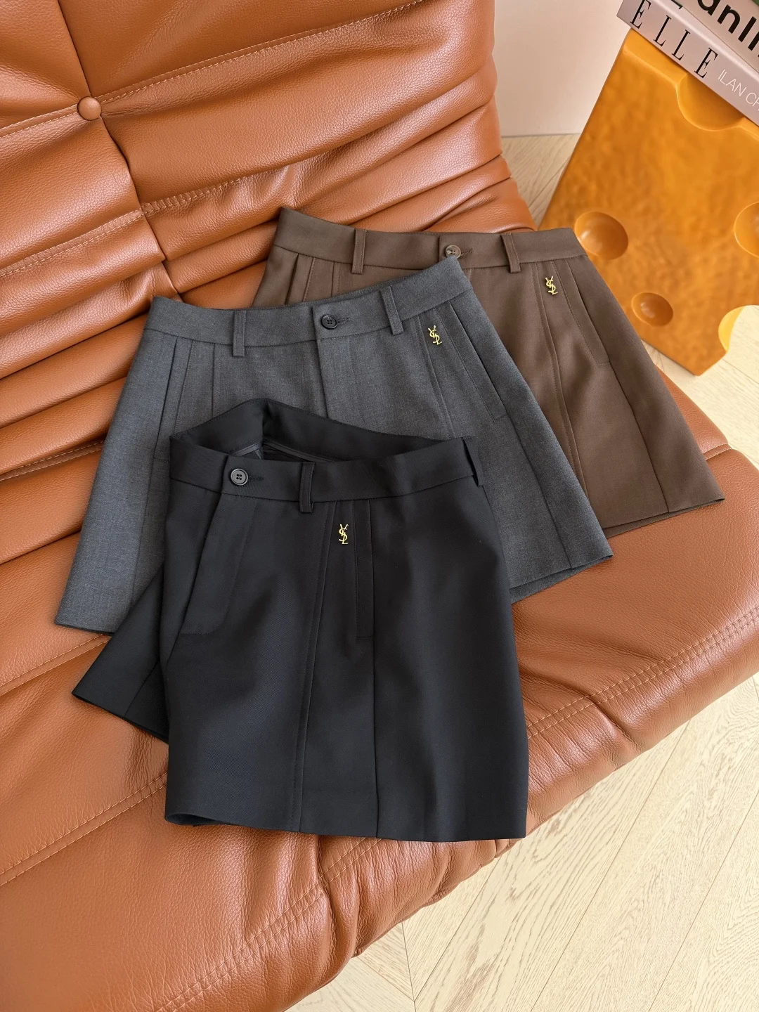 SAINT LAURENT Shorts Black-Brown-Grey S-L B05202609061731 - Image 2