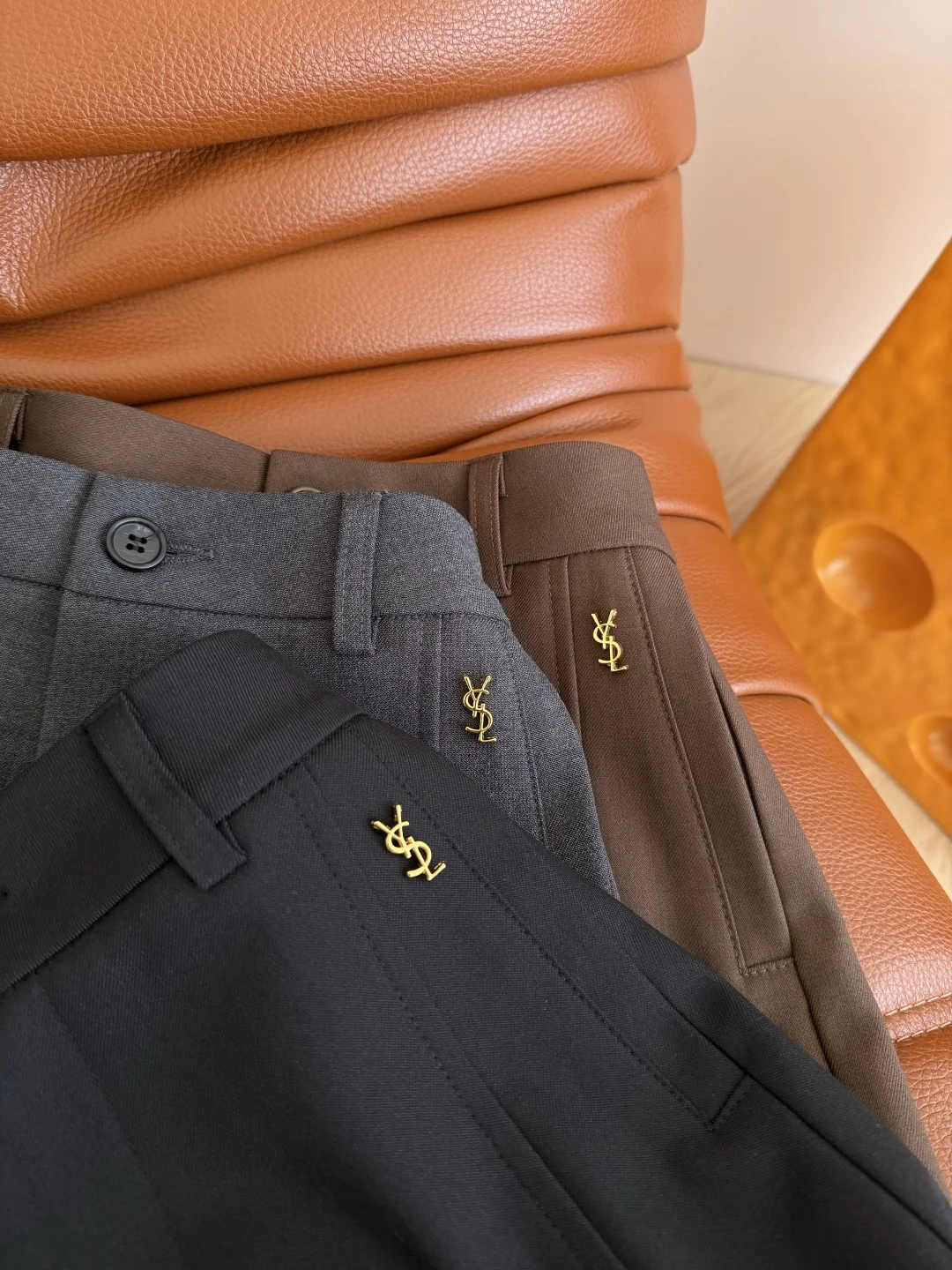 SAINT LAURENT Shorts Black-Brown-Grey S-L B05202609061731 - Image 4
